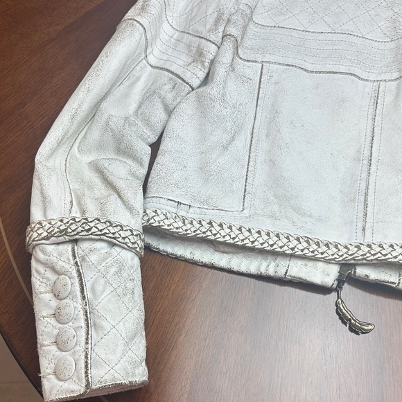 Just Cavalli Genuine Leather Quilted Jacket with Braided Trim – Luxury Designer - Picture 16 of 16